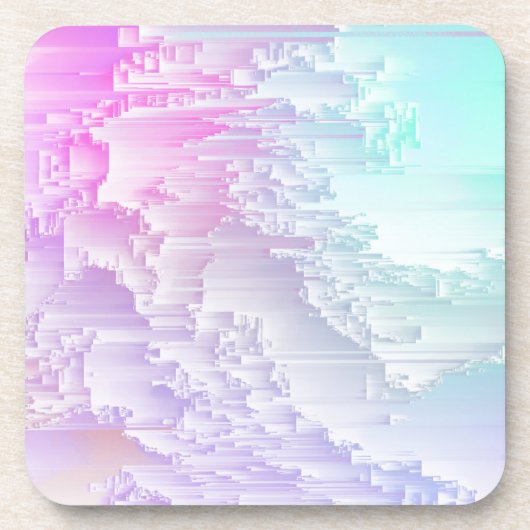 Pastel Glitch Bier Onderzetter (Voorkant)