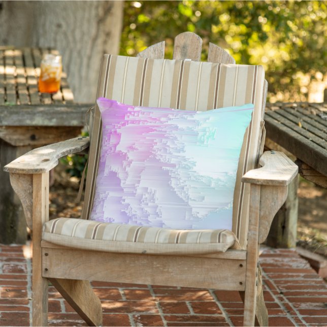 Pastel Glitch Buitenkussen (Stoel)