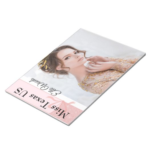 Pastel Glitter Aangepast Notitieblok (Schuin)