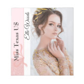 Pastel Glitter Aangepaste handtekening Pad Notitieblok (Voorkant)