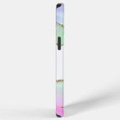 Pastel Glitter Agate Monogram iPhone Hoesje (Rechterkant)