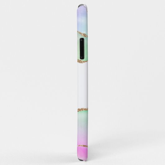 Pastel Glitter Agate Monogrammed Case-Mate iPhone Case (Achterkant/rechts)