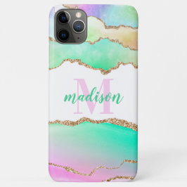Pastel Glitter Agate Monogrammed Case-Mate iPhone Case