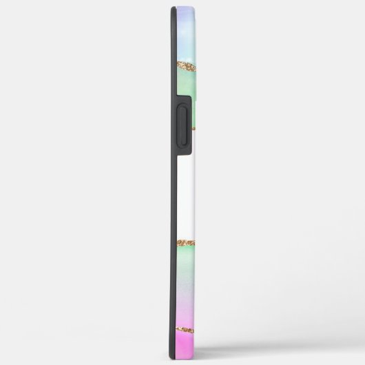 Pastel Glitter Agate Monogrammed Case-Mate iPhone Case (Achterkant / Rechts)