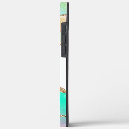 Pastel Glitter Agate Monogrammed Case-Mate iPhone Case (Achterkant / Links)