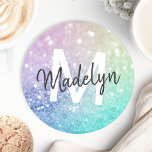 Pastel Glitter Bokeh Achtergrond Glam Elegant Ronde Kartonnen Onderzetter<br><div class="desc">U kunt dit elegante kleurrijke bokglitterpatroon eenvoudig personaliseren met uw eigen naam en/of monogram.</div>