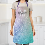 Pastel Glitter Bokeh Achtergrond Glam Elegant Schort<br><div class="desc">Personaliseer dit elegante kleurrijke bokeh faux glitter patroon eenvoudig met uw aangepaste naam en / of monogram.</div>