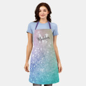 Pastel Glitter Bokeh Achtergrond Glam Elegant Schort (Gedragen)