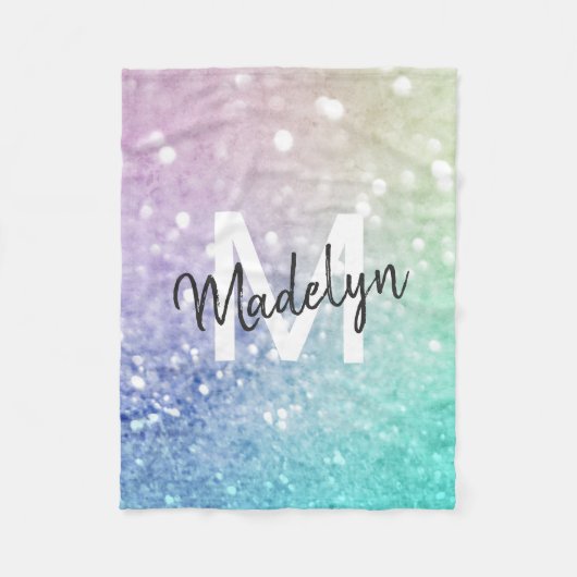 Pastel Glitter Bokeh BackgroundGlam Elegant Glitte Fleece Deken (Voorkant)