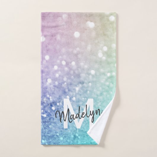 Pastel Glitter Bokeh BackgroundGlam Elegant Glitte Handdoek (Handdoek)