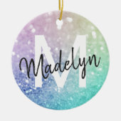Pastel Glitter Bokeh BackgroundGlam Elegant Glitte Keramisch Ornament (Voorkant)