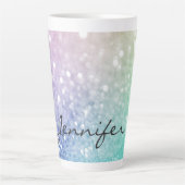 Pastel Glitter Bokeh BackgroundGlam Elegant Glitte Latte Mok (Voorkant)