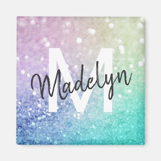 Pastel Glitter Bokeh BackgroundGlam Elegant Glitte Magneet (Voorkant)