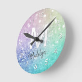 Pastel Glitter Bokeh BackgroundGlam Elegant Glitte Ronde Klok (Hoek)