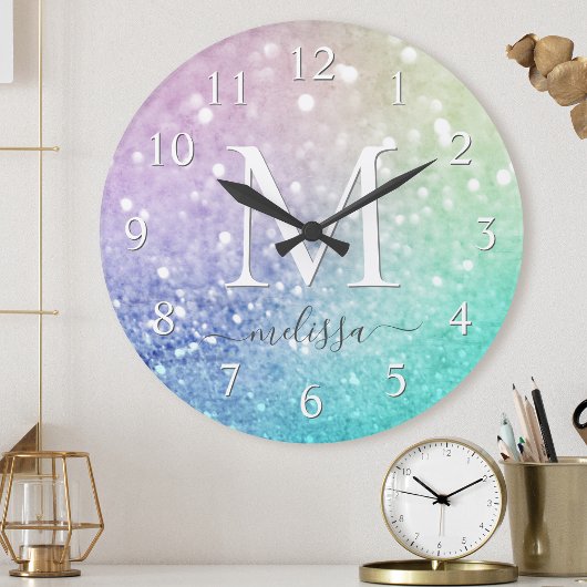 Pastel Glitter Bokeh BackgroundGlam Elegant Glitte Ronde Klok