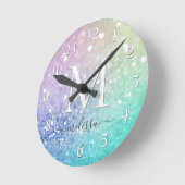 Pastel Glitter Bokeh BackgroundGlam Elegant Glitte Ronde Klok (Hoek)