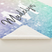 Pastel Glitter Bokeh BackgroundGlam Elegant Glitte Sherpa Deken (3/4)