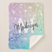 Pastel Glitter Bokeh BackgroundGlam Elegant Glitte Sherpa Deken (Voorkant)
