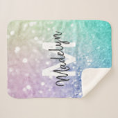 Pastel Glitter Bokeh BackgroundGlam Elegant Glitte Sherpa Deken (Voorkant (horizontaal))