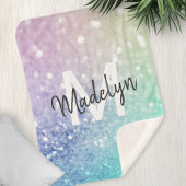 Pastel Glitter Bokeh BackgroundGlam Elegant Glitte Sherpa Deken
