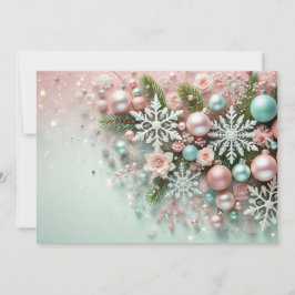 Pastel Glitter Christmas Design with Decorations Feestdagenkaart