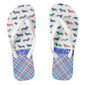 Pastel Glitter Dachshund-Teenslippers Teenslippers (Voetbed)