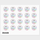 Pastel Glitter Dank u Classic Ronde sticker (Vel)