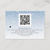 *~* Pastel Glitter Dank u QR Logo branding Informatiekaartje (Achterkant)