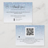 *~* Pastel Glitter Dank u QR Logo branding Informatiekaartje (Voorkant / Achterkant)