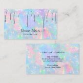 Pastel glitter druppels visitekaartje (Voorkant / Achterkant)