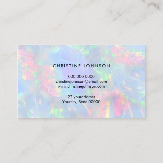 Pastel glitter druppels visitekaartje (Achterkant)