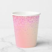 Pastel Glitter en Glitter Monogram Papieren Bekers (Achterkant)