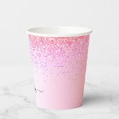 Pastel Glitter en Glitter Monogram Papieren Bekers (Links)