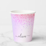 Pastel Glitter en Glitter Monogram Papieren Bekers<br><div class="desc">Pastel Nep Glitter en Glitter Elegante Monogram Verjaardag,  Trouw,  Bruids Shower of Meisjes Avond Cup. Deze verjaardagsfeestbeker kan worden aangepast om uw initiaal en voornaam op te nemen. Neem contact op met de ontwerper voor aangepaste bijpassende items.</div>