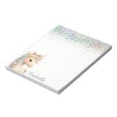 Pastel Glitter Floral Baby Unicorn Notitieblok (Linkerzijde)