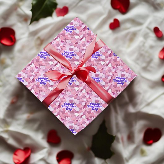 Pastel Glitter Harten Cadeaupapier