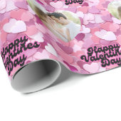 Pastel Glitter Hearts Custom Photo Cadeaupapier (Rol Hoek)