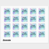 Pastel Glitter Joodse Vakantie Gelukkig Pascha Vierkante Sticker (Vel)