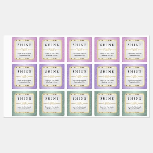 Pastel Glitter Kleuren Labels (Vel)