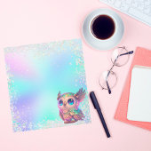 Pastel Glitter Magical Owl Notitieblok