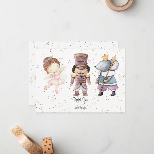 Pastel Glitter Notenkaartje voor Notenkraker Notitiekaartje (Voorkant / Achterkant in situ)