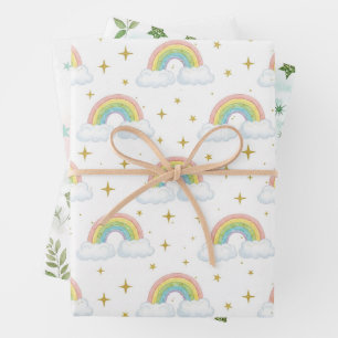Pastel Glitter Ombre Regenboog Kleur Patroon  Inpakpapier Vel