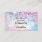 pastel glitter opaal loyaliteitskaart visitekaartje (Achterkant)
