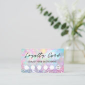 pastel glitter opaal loyaliteitskaart visitekaartje (Staand voorkant)