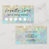Pastel Glitter Opal Achtergrond Loyaliteit Card Visitekaartje (Voorkant / Achterkant)