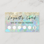 Pastel Glitter Opal Achtergrond Loyaliteit Card Visitekaartje (Voorkant)