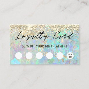 Pastel Glitter Opal Achtergrond Loyaliteit Card Visitekaartje