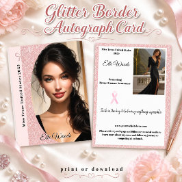 Pastel Glitter Optocht Handtekeningkaarten Kaart