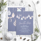 Pastel Glitter Ornamenten Xmas Party Save the Date