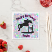 Pastel Glitter Paard Meisje Verjaardag Servetten (Insitu)